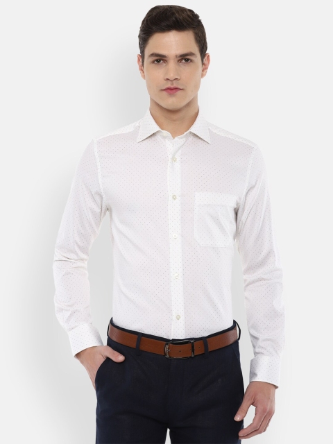 

Louis Philippe Men White Printed Regular Fit Pure Cotton Formal Shirt