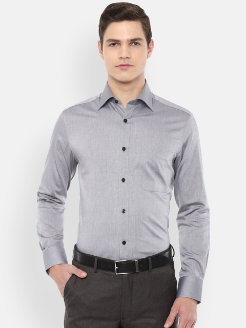 

Louis Philippe Men Grey Solid Pure Cotton Regular Fit Formal Shirt