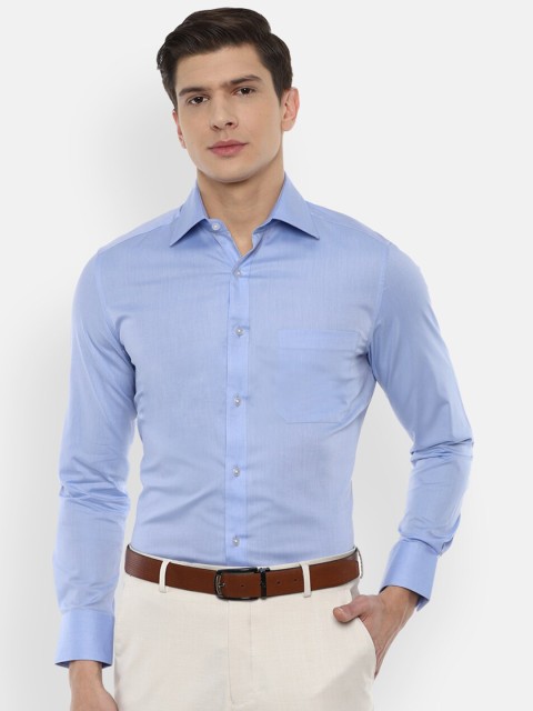 

Louis Philippe Men Blue Cotton Formal Shirt
