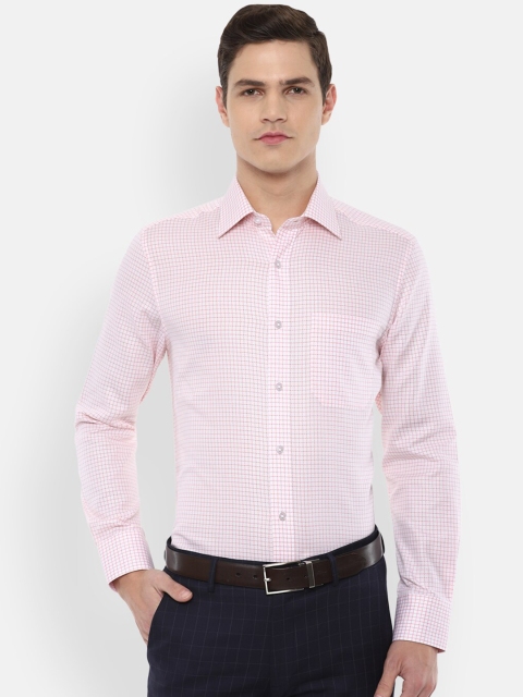 

Louis Philippe Men Pink Checked Pure Cotton Regular Fit Formal Shirt