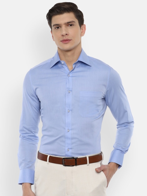 

Louis Philippe Men Blue Solid Cotton Regular Fit Formal Shirt