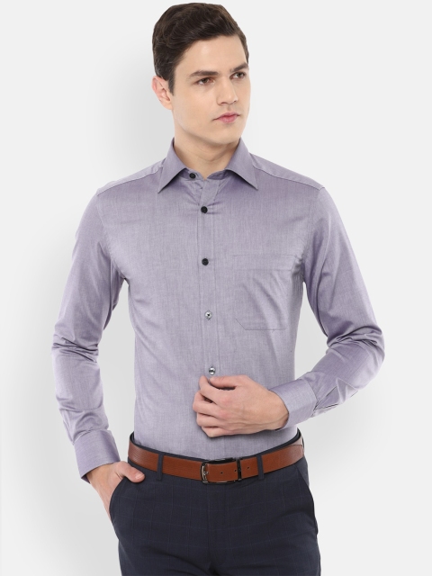 

Louis Philippe Men Purple Pure Cotton Formal Shirt