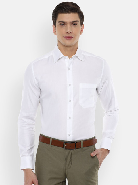 

Louis Philippe Men White Regular Fit Solid Formal Shirt
