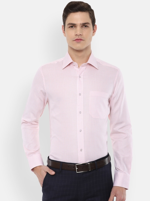 

Louis Philippe Men Pink Micro Checks Pure Cotton Regular Fit Formal Shirt
