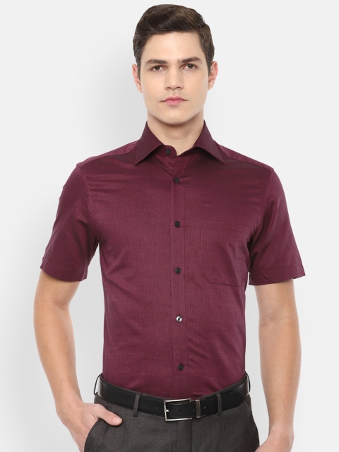 

Louis Philippe Men Maroon Cotton Regular Fit Formal Shirt