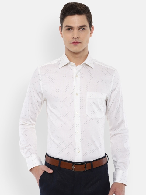 

Louis Philippe Men White Printed Pure Cotton Regular-Fit Formal Shirt