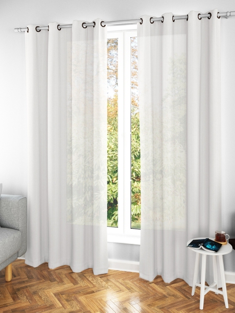 

S9home by Seasons White Set of 2 Striped Door Curtain