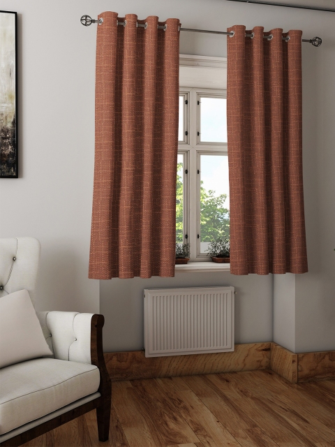 

S9home by Seasons Coffee Brown Set of 2 Room Darkening Window Curtain With Brass Eyelets