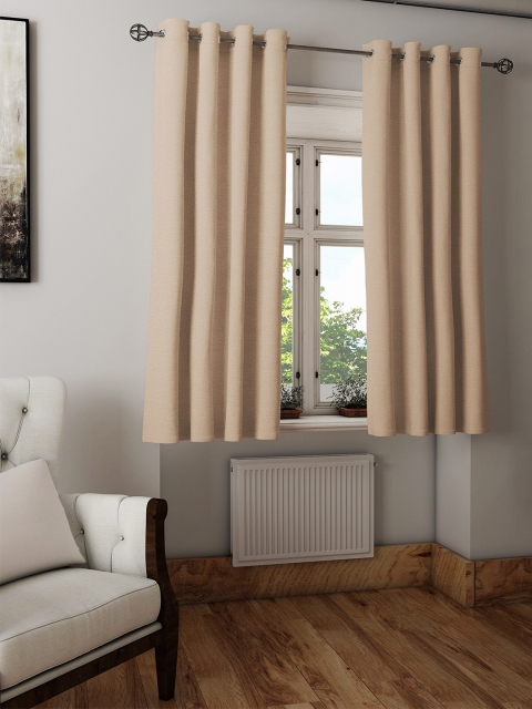 

S9home by Seasons Beige Set of 2 Room Darkening Window Curtain