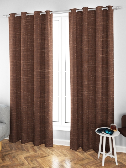 

S9home by Seasons Set Of 2 Coffee Brown Solid Room Darkening Door Curtains