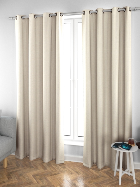 

S9home by Seasons Off White Set of 2 Striped Room Darkening Door Curtain