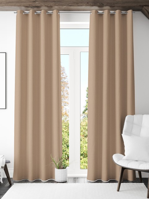 

S9home by Seasons Beige Set of 2 Room Darkening Long Door Curtain