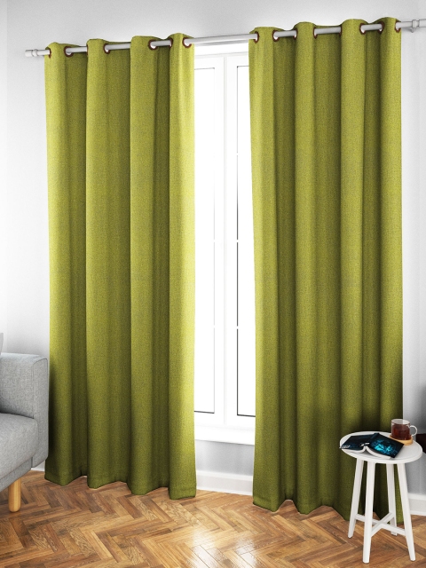 

S9home by Seasons Green Set of 2 Room Darkening Door Curtain With Brass Eyelets