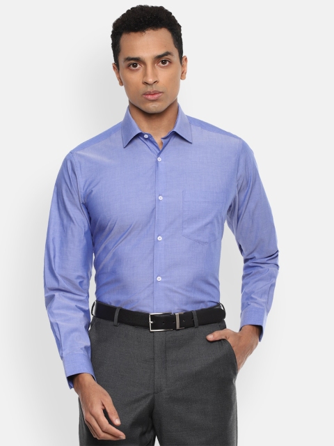 

Van Heusen Men Blue Solid Pure Cotton Regular Fit Formal Shirt