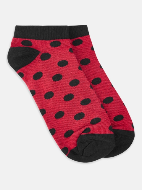 

Honey by Pantaloons Women Red & Black Patterned Ankle-Length Socks