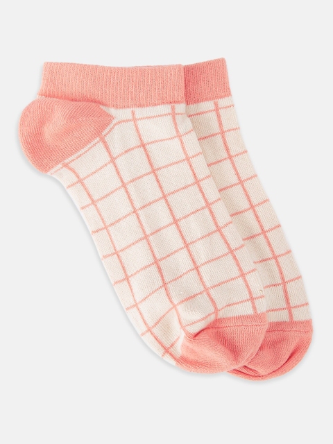 

Honey by Pantaloons Women Pink & White Patterned Ankle-Length Socks