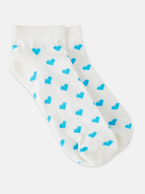 

Honey by Pantaloons Women Grey & Blue Patterned Ankle-Length Socks