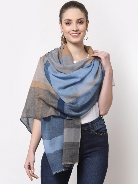 

Calvadoss Women Beige & Grey Checked Woolen Muffler