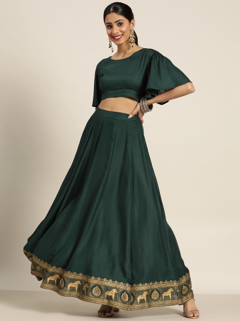 

Sangria Green Ready to Wear Lehenga Set