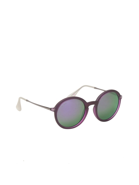 

Ted Smith Unisex Blue Lens & Purple Round Sunglasses with UV Protected Lens