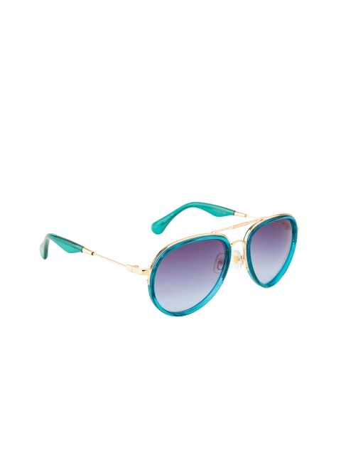 

Ted Smith Unisex Purple Lens & Blue Aviator Sunglasses With UV Protected Lens