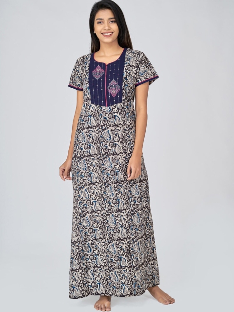 

Maybell Grey Printed Maxi Nightdress