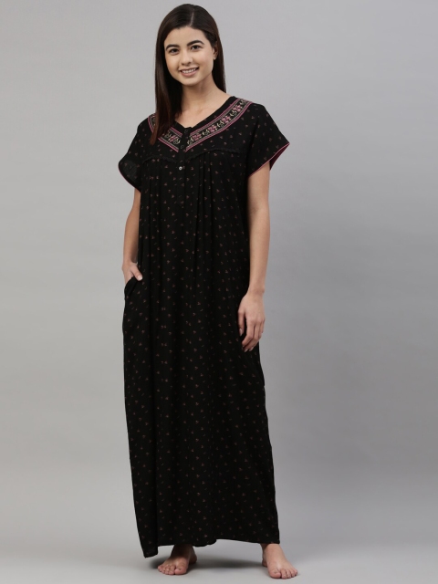 

GOLDSTROMS Black Printed Maxi Nightdress