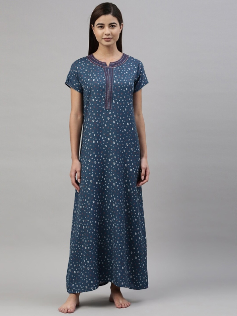 

GOLDSTROMS Blue Printed Maxi Nightdress