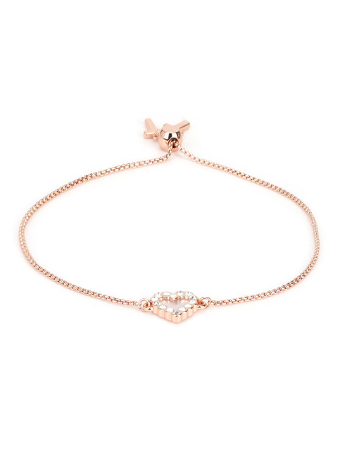 

Ted Baker Women Pink Gold-Plated Heart Charm Bracelet