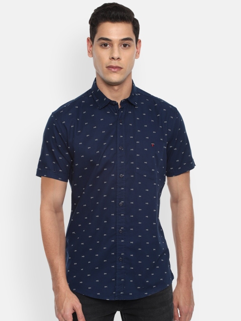 

Louis Philippe Jeans Men Navy Blue Slim Fit Printed Casual Shirt