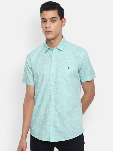 

Louis Philippe Jeans Men Turquoise Blue Slim Fit Printed Casual Shirt