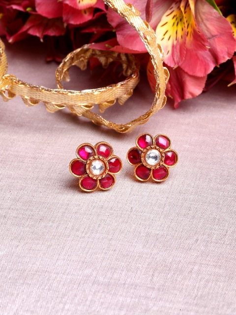 

Amaltaas White & Pink Floral Studs Earrings