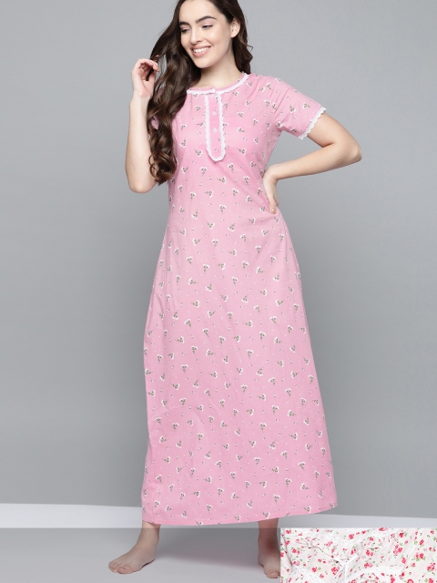 

HERE&NOW Pack Of 2 Printed Maxi Nightdress, White