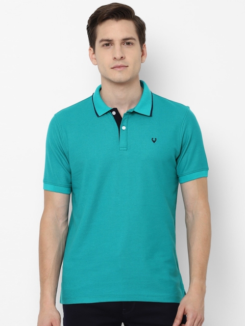 

Allen Solly Men Blue Polo Collar Cotton T-shirt