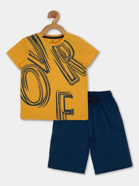 

Sweet Dreams Boys Yellow Printed Night suit