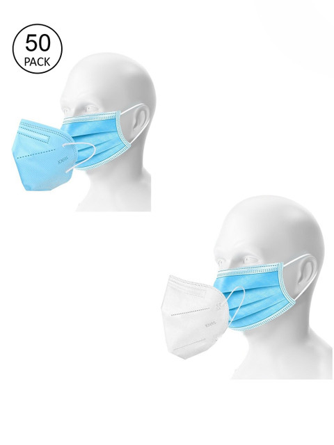 

OOMPH Blue & White Pack of 50 Disposable 3 Ply 10 KN95 / N95 Masks