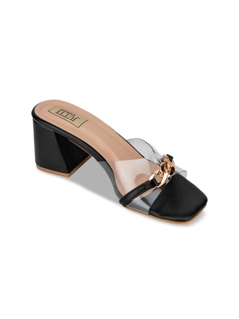 

Jutti Express Black PU Block Pumps with Bows