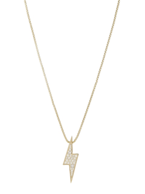 

Ted Baker Gold-Toned & White Crystal-Studded Pendant With Chain