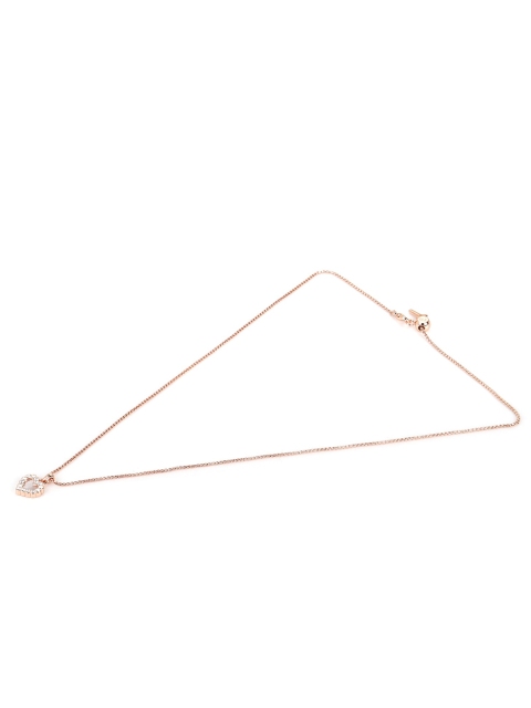 

Ted Baker Rose Gold-Toned & White Stone-Studded Heart-Shaped Pendant
