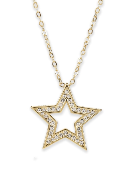 

Ted Baker Gold-Toned & White Crystal-Studded Star-Shaped Pendent