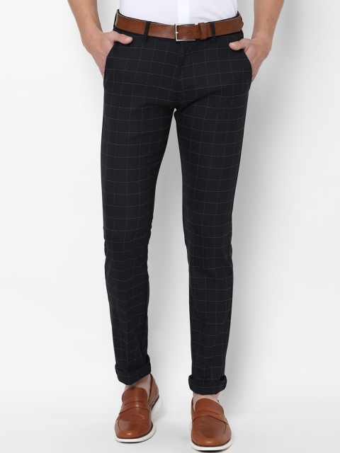 

Allen Solly Men Black Checked Slim Fit Trousers