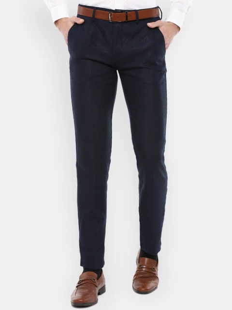 

Louis Philippe Men Navy Blue Slim Fit Trousers