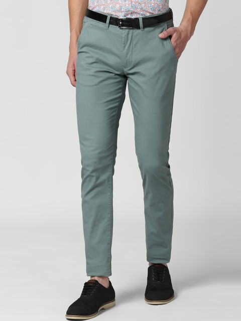 

Peter England Casuals Men Green Slim Fit Trousers