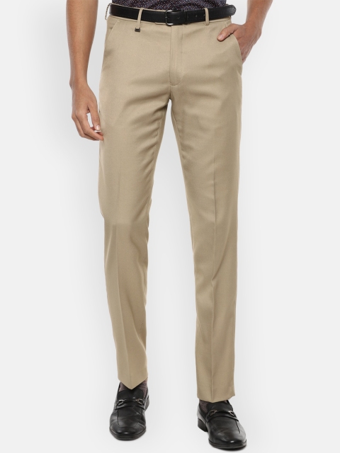 

Van Heusen Men Khaki Solid Slim Fit Trousers