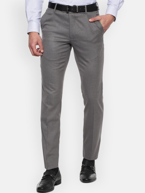 

Van Heusen Men Grey Solid Slim Fit Formal Trousers