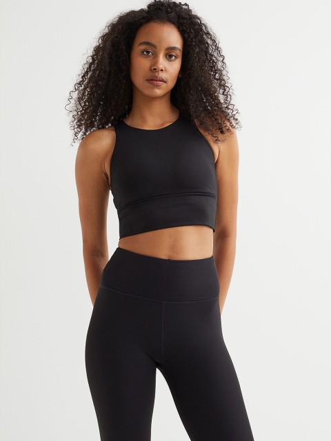 

H&M Women Black Medium Support Sports Bralette - 1014477001