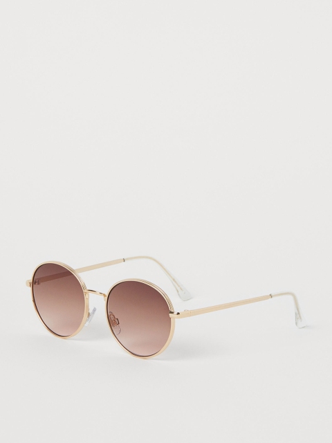 

H&M Women Gold-Toned & Brown Round Sunglasses with UV Protection- 0903390002