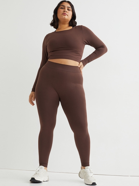 

H&M+ Women Brown Seamless Sports Tights