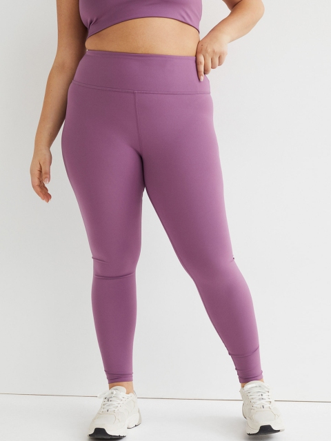 

H&M Women Purple Solid High Waist Sports Tights