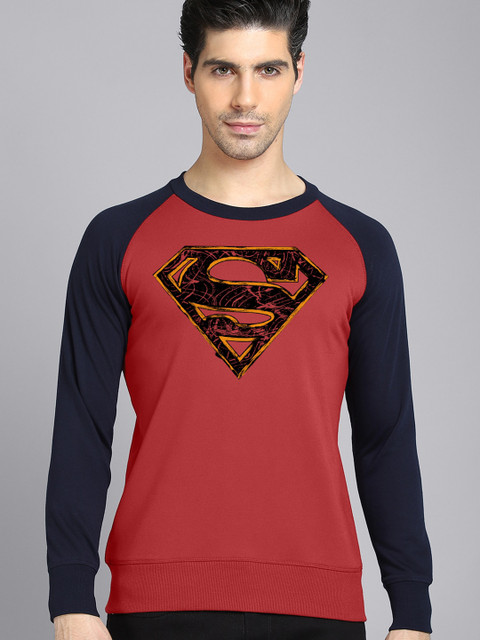 

Free Authority Men Red Superman Printed Sweatshirt